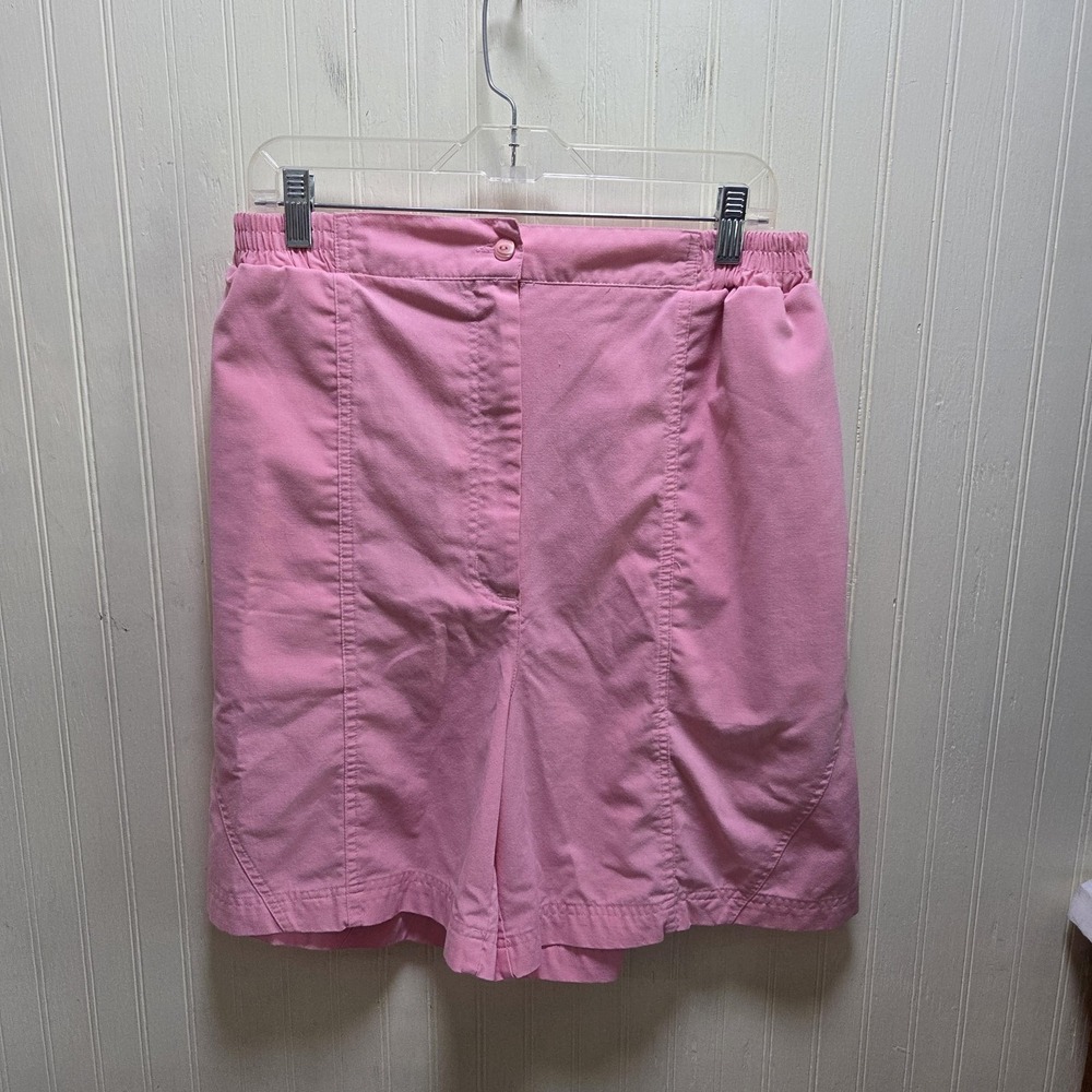 Vintage Casual Isle Bermuda Shorts Womens XL Pink Twill Elastic Waist Casual